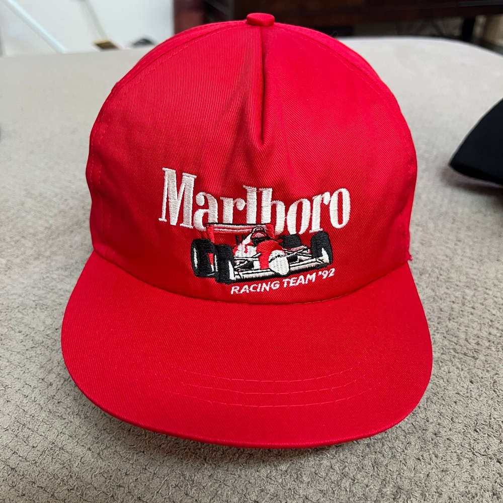 Vintage 1992 Marlboro Racing Team Red Snapback Hat Vanguard F1 OSFM